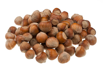 The heap of hazelnuts