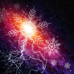 Christmas snowflakes in space