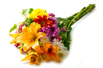 beautiful bouquet of bright flowers