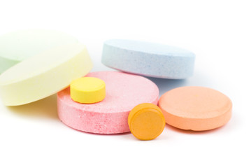 pills isolated on white background
