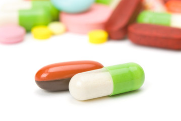pills isolated on white background