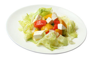 salad with cheese by a feta