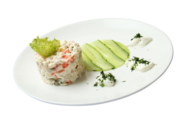 salad with chicken meat