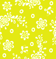 Fototapeta na wymiar Yellow flower pattern