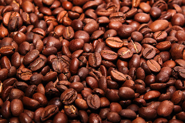 Beans of coffe may use as background