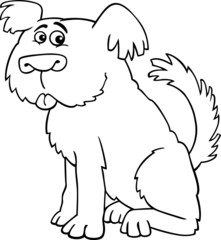 Sheepdog shaggy dog for coloring book