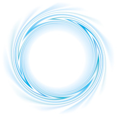 Vector frame with spiral curl the blue bands