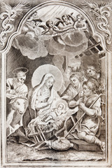 Nativity. Lithography in Missale romanum 1833.