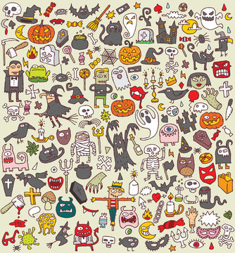 Big Halloween Collection of small  illustrations (icons)