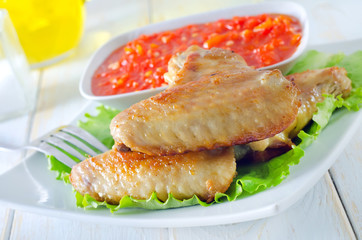 chicken wings with chilli sauce