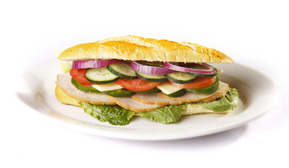 Baguette ligera de pechuga de pavo.