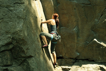 Climber on the route.