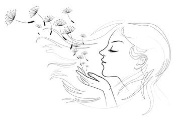 Portrait of beautiful young long-haired woman