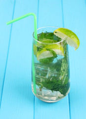 Mojito on blue background