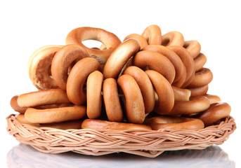 tasty bagels, isolated on white