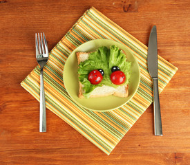 fun food for kidson wooden background