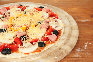 process of making  pizza