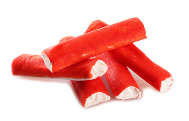 Crab sticks, isolated on white