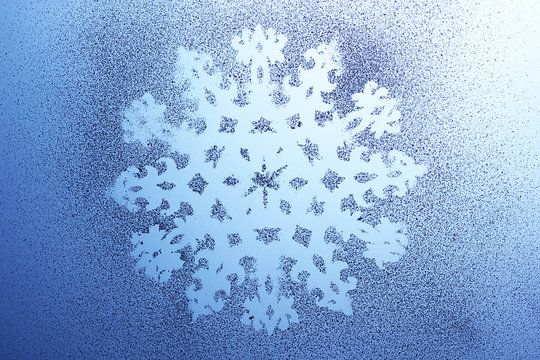 Snowflake pattern on window