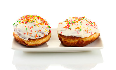 Tasty donuts isolated on white