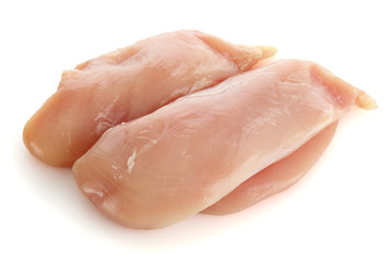 raw chicken meat, isolated on white