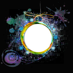 Plakat Colorful abstract new years ball on a black background