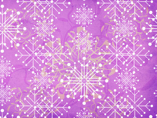 Naklejka na ściany i meble Vintage snowflakes purple background