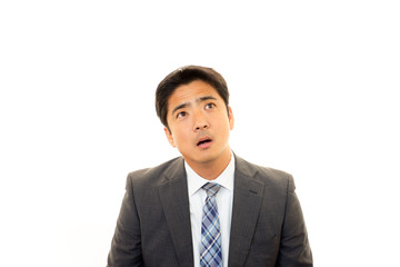 驚くビジネスマン