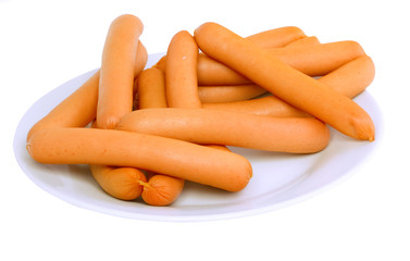 A fresh sausage on white. Isolated