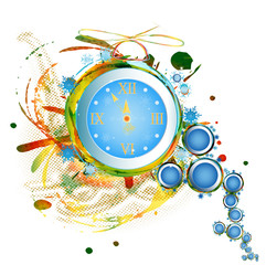 Obraz premium New Years clock on a abstract background