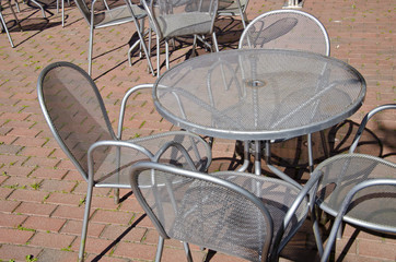 street restaurant metal furniture
