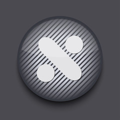 Vector app circle striped icon on gray background. Eps 10