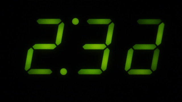 A green LED digital clock