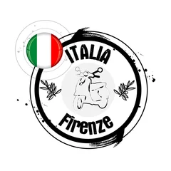 Crédence de cuisine en verre imprimé Doodle timbre Florence