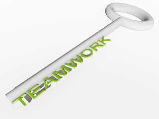 High resolution conceptual green white 3D key isolated