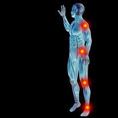 High resolution conceptual 3D human with inflammation