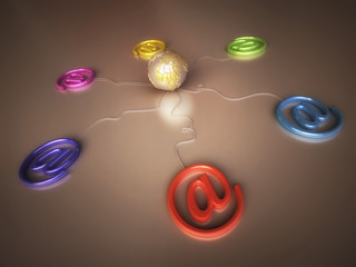 Internet Concept with email Sign and Globe
