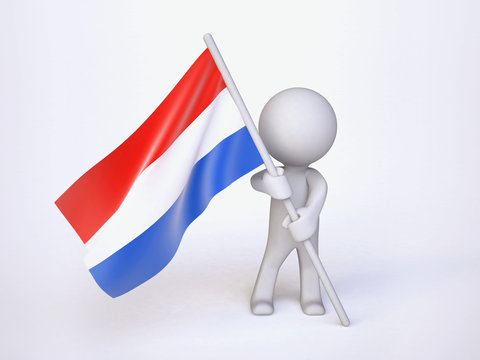 Man with Flag of Holland