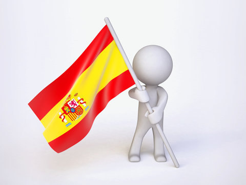 Man with Flag of Spain