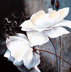 Obrazy na Plexi  białe kwiaty