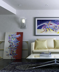 Modern Room with Artwork III (focused)