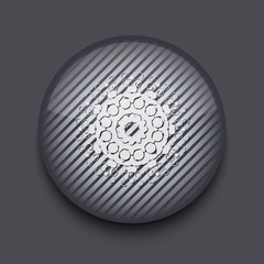 Vector app circle striped icon on gray background. Eps 10