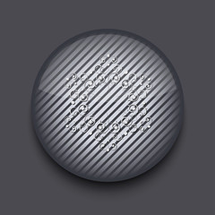 Vector app circle striped icon on gray background. Eps 10