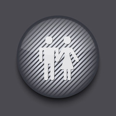 Vector app circle striped icon on gray background. Eps 10