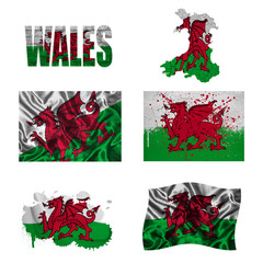 Welsh flag collage