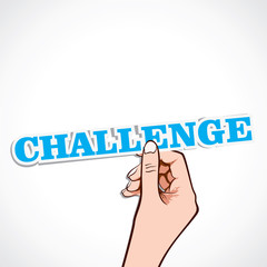 challenge word in hand stock vector