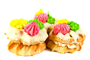 sweet decorated pastry