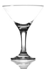 Empty martini glass isolated on the white background
