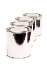 Cans of paint  isolated on white