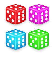 Color Box Dice 3D Illustration